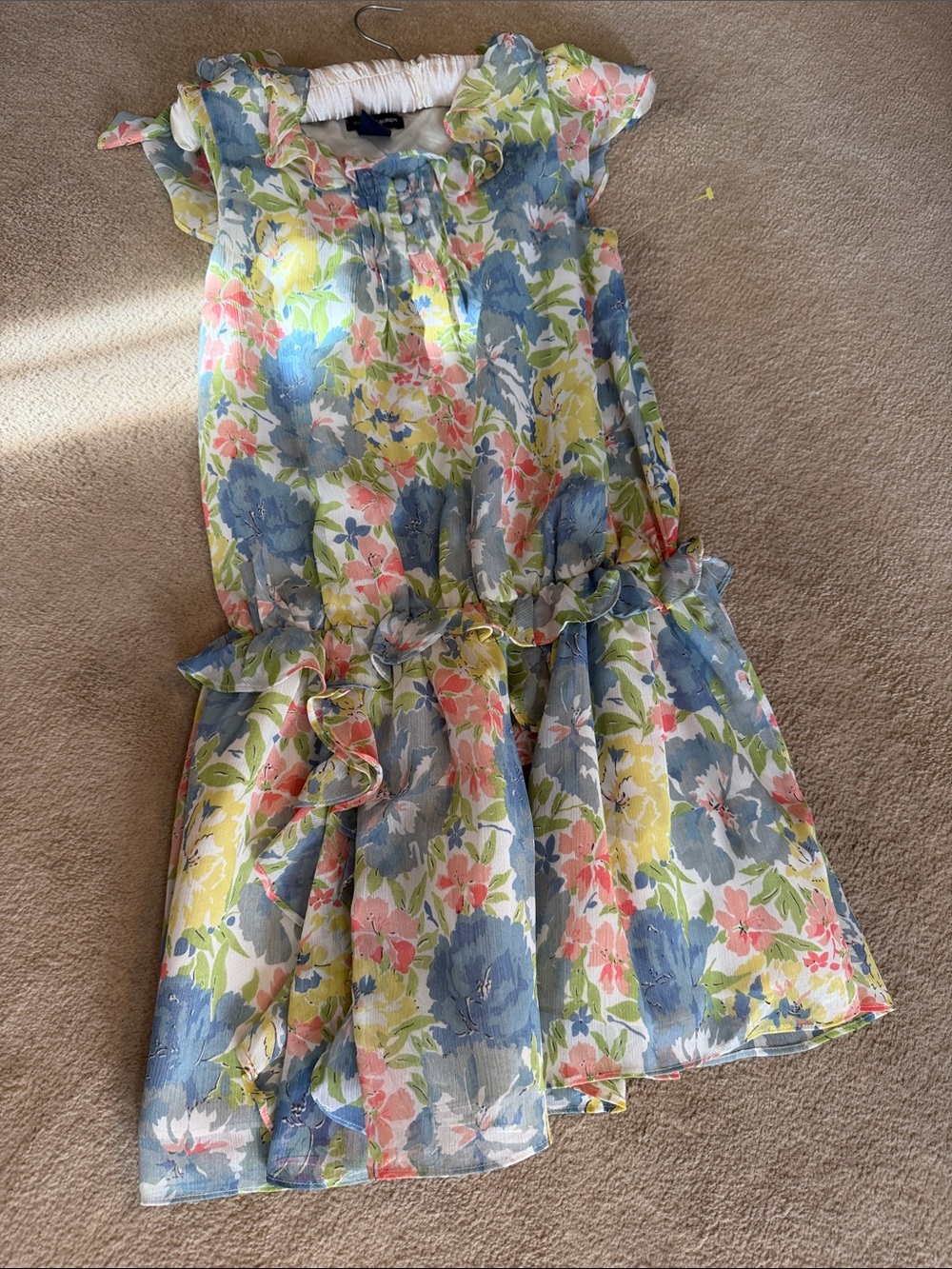 Ralph Lauren Floral Ruffle Sundress in Blue, Pink & Yellow